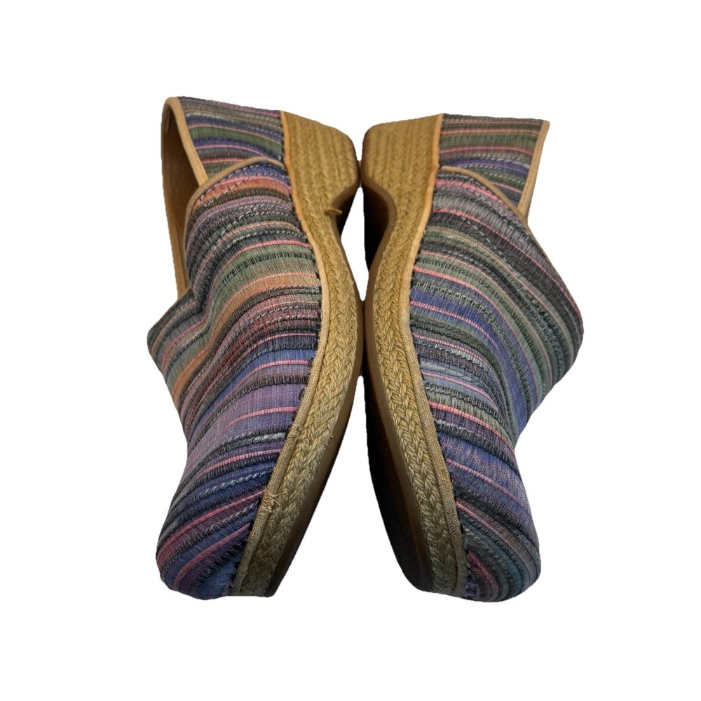 Dansko Pro Clogs Slip On Shoes Womens 41/10.5 Multicolor Pastel Jute Wedge Heel - Picture 6 of 9